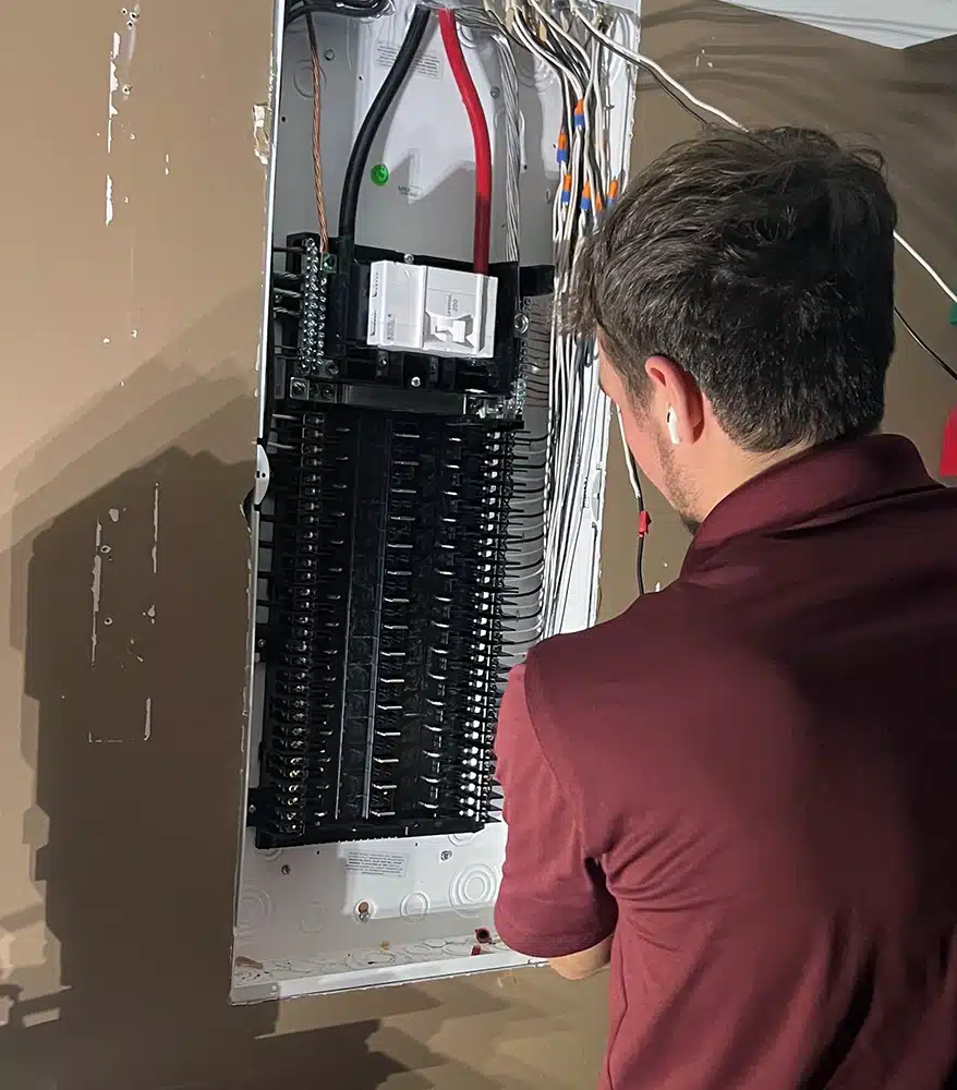 Appleton technicial installing smart panel in residential home in Warrenton, VA.