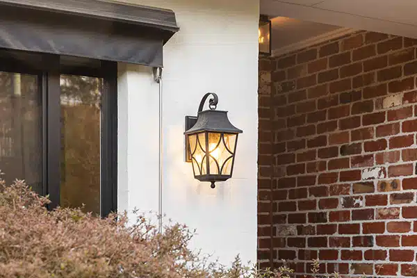 Residential exterior sconce lighting.